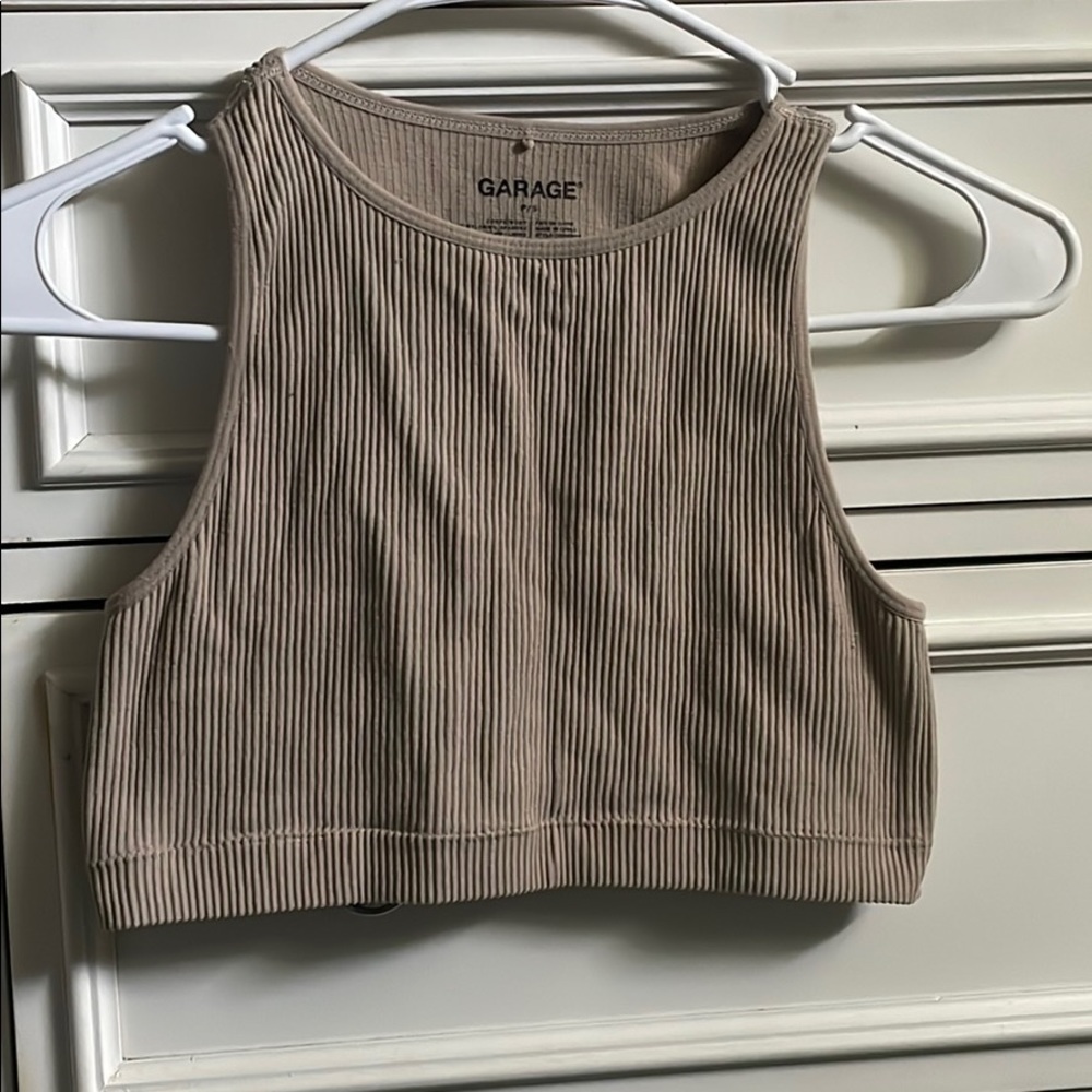 Garage seamless high neck cropped tank top